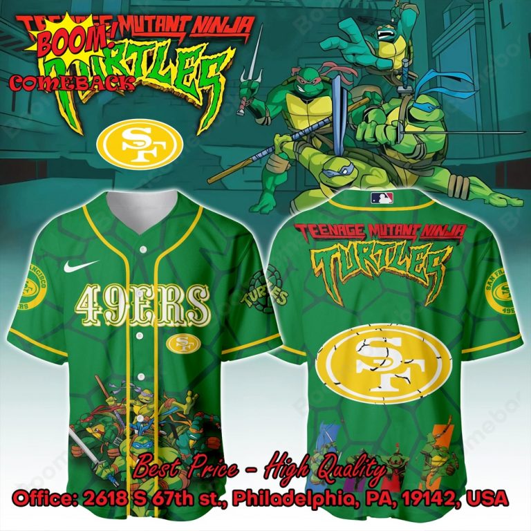 San Francisco 49ers X Ninja Turtles Night Baseball Jersey