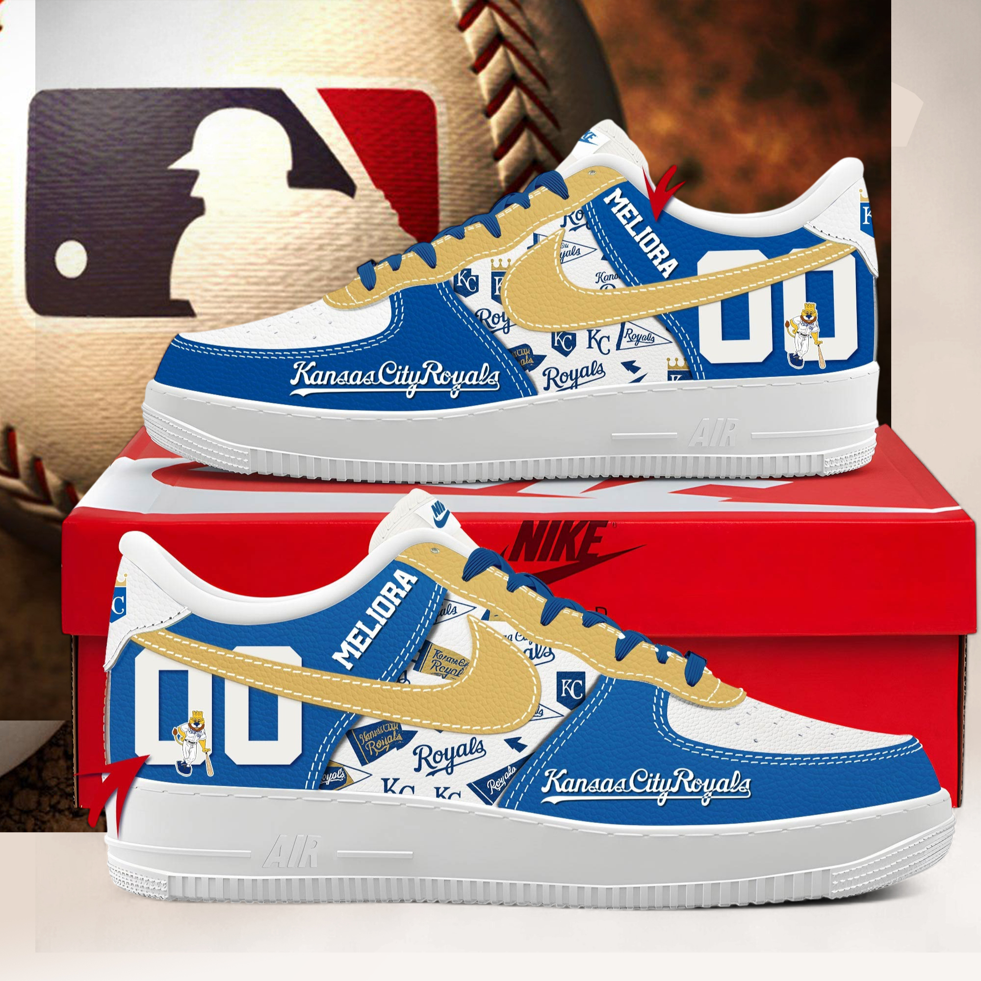 Kansas City Royals Personalized Air Force Shoes Kansas City Royals Personalized Air Force Shoes