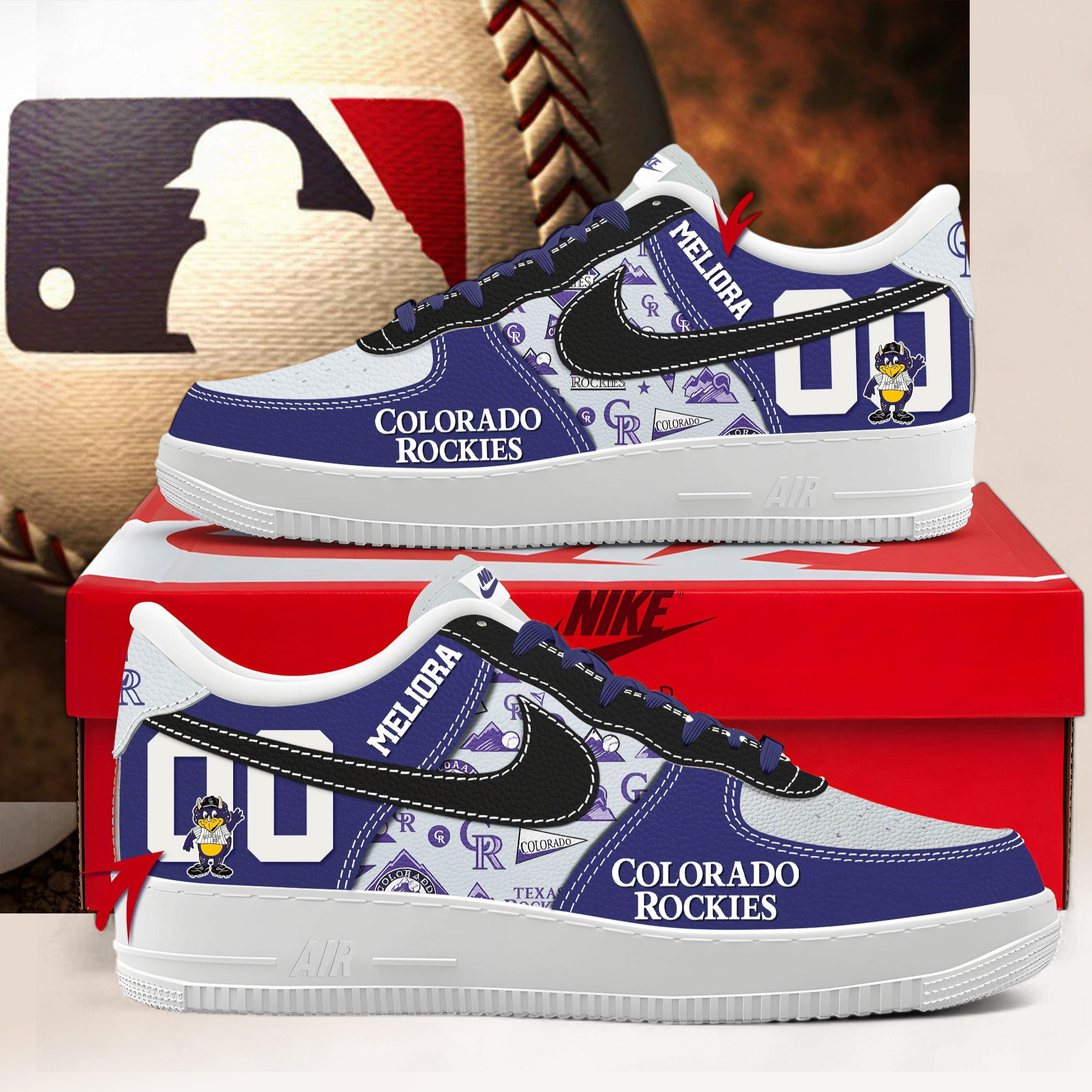 Colorado Rockies Personalized Air Force Shoes Colorado Rockies Personalized Air Force Shoes
