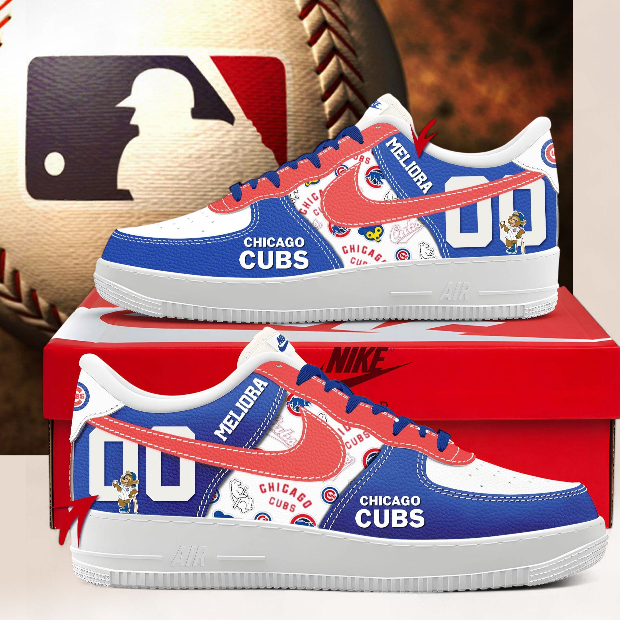 Chicago Cubs Personalized Air Force Shoes Chicago Cubs Personalized Air Force Shoes