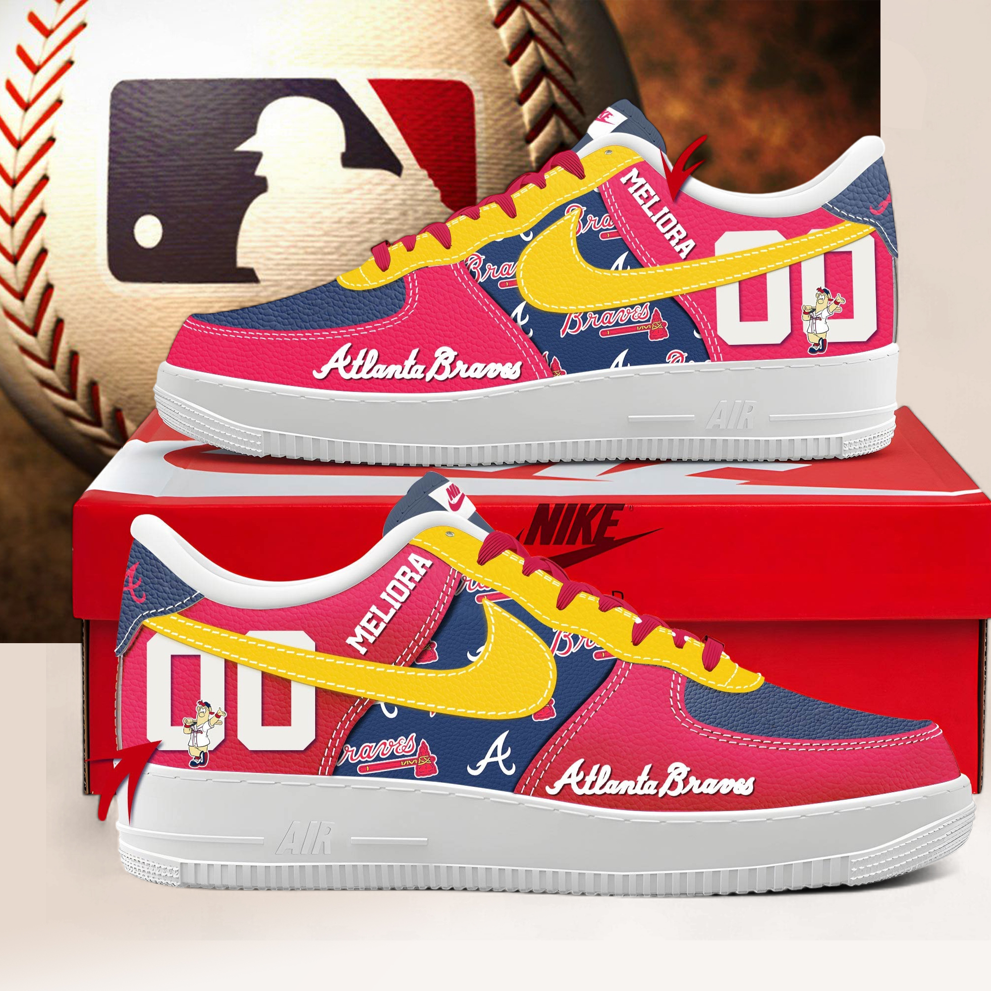 Atlanta Braves Personalized Air Force Shoes Atlanta Braves Personalized Air Force Shoes