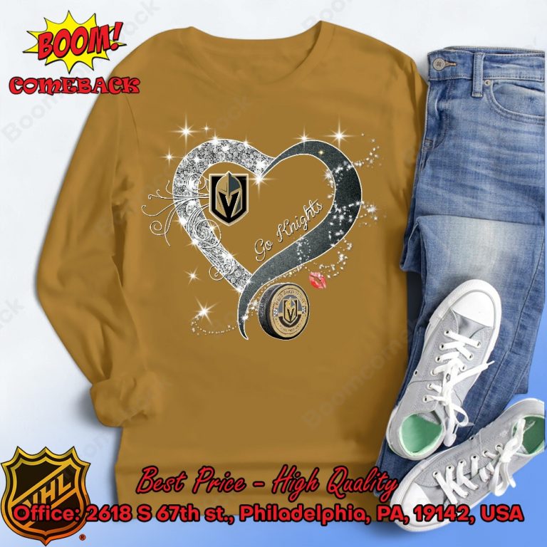 Vegas Golden Knights Glitter Heart Shirt