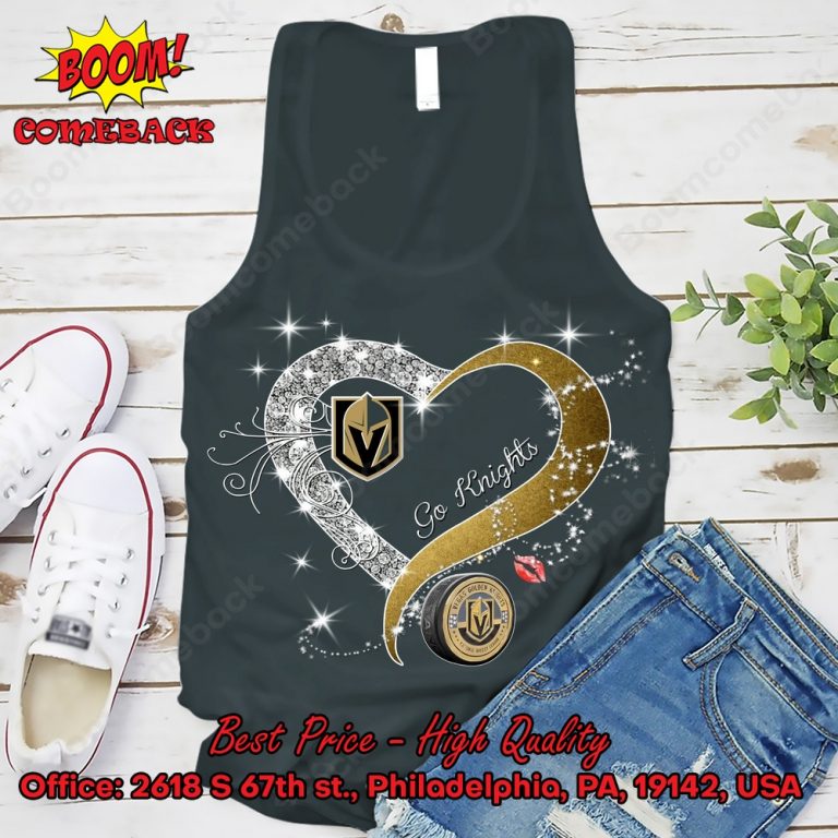 Vegas Golden Knights Glitter Heart Shirt