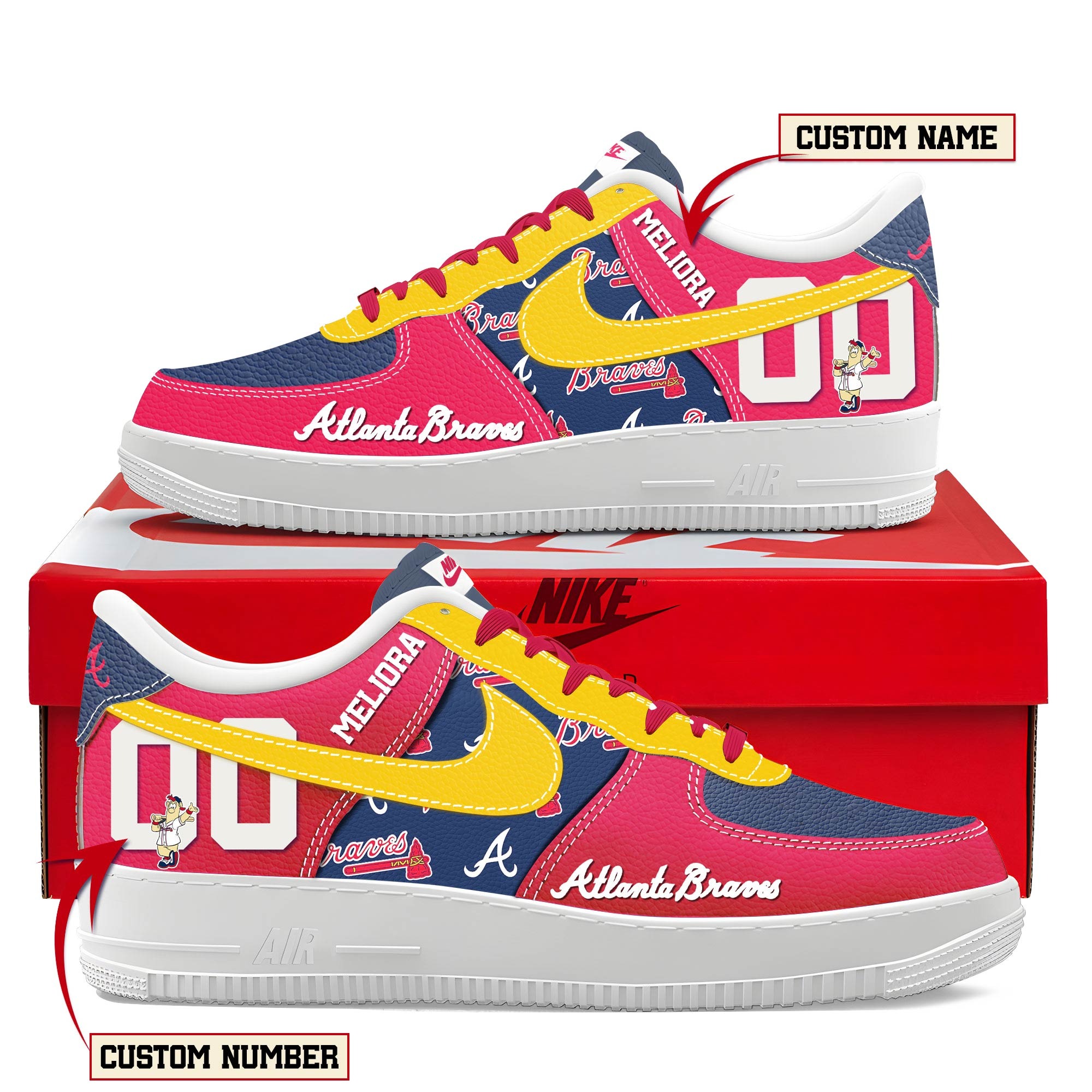Atlanta Braves Personalized Air Force Shoes Atlanta Braves Personalized Air Force Shoes