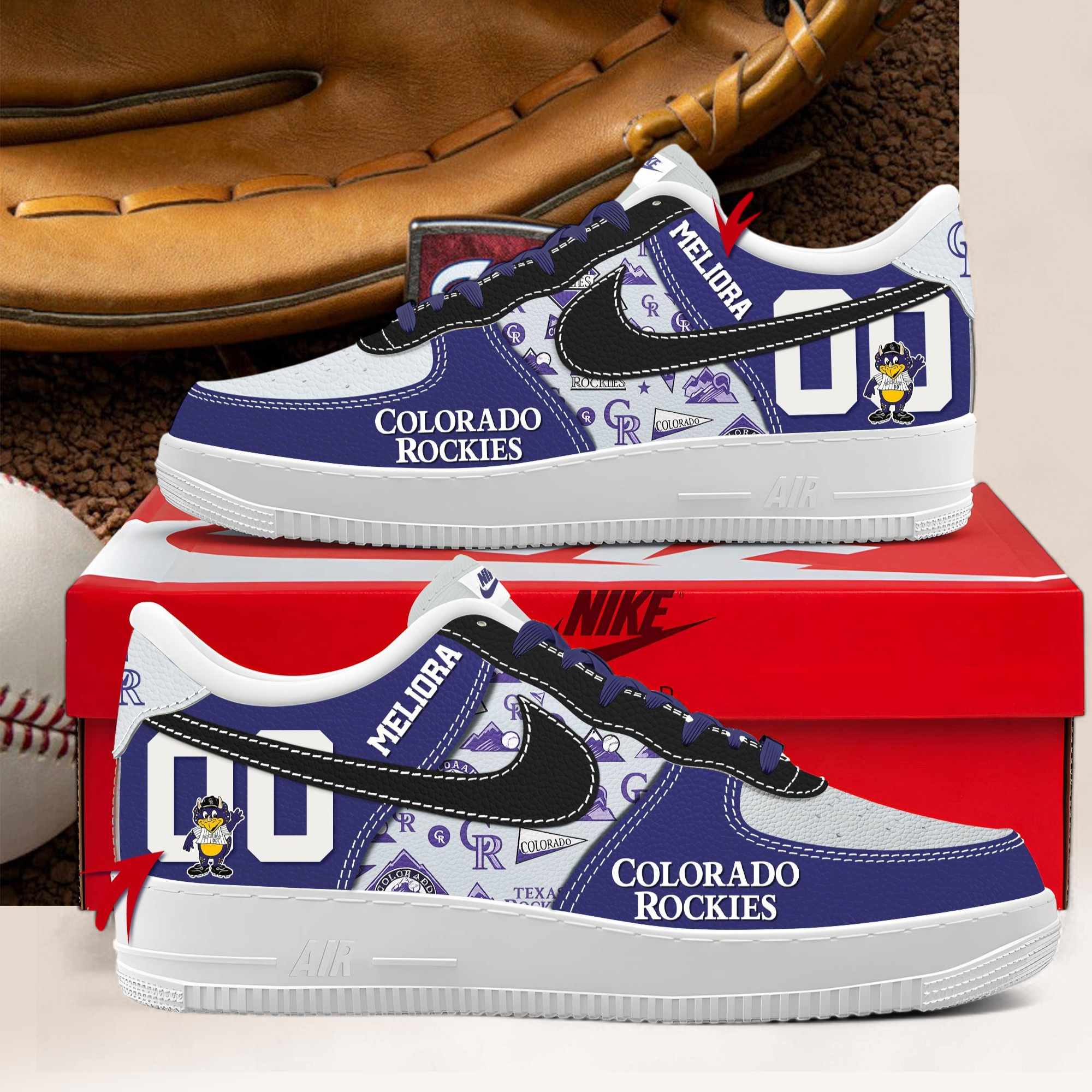 Colorado Rockies Personalized Air Force Shoes Colorado Rockies Personalized Air Force Shoes