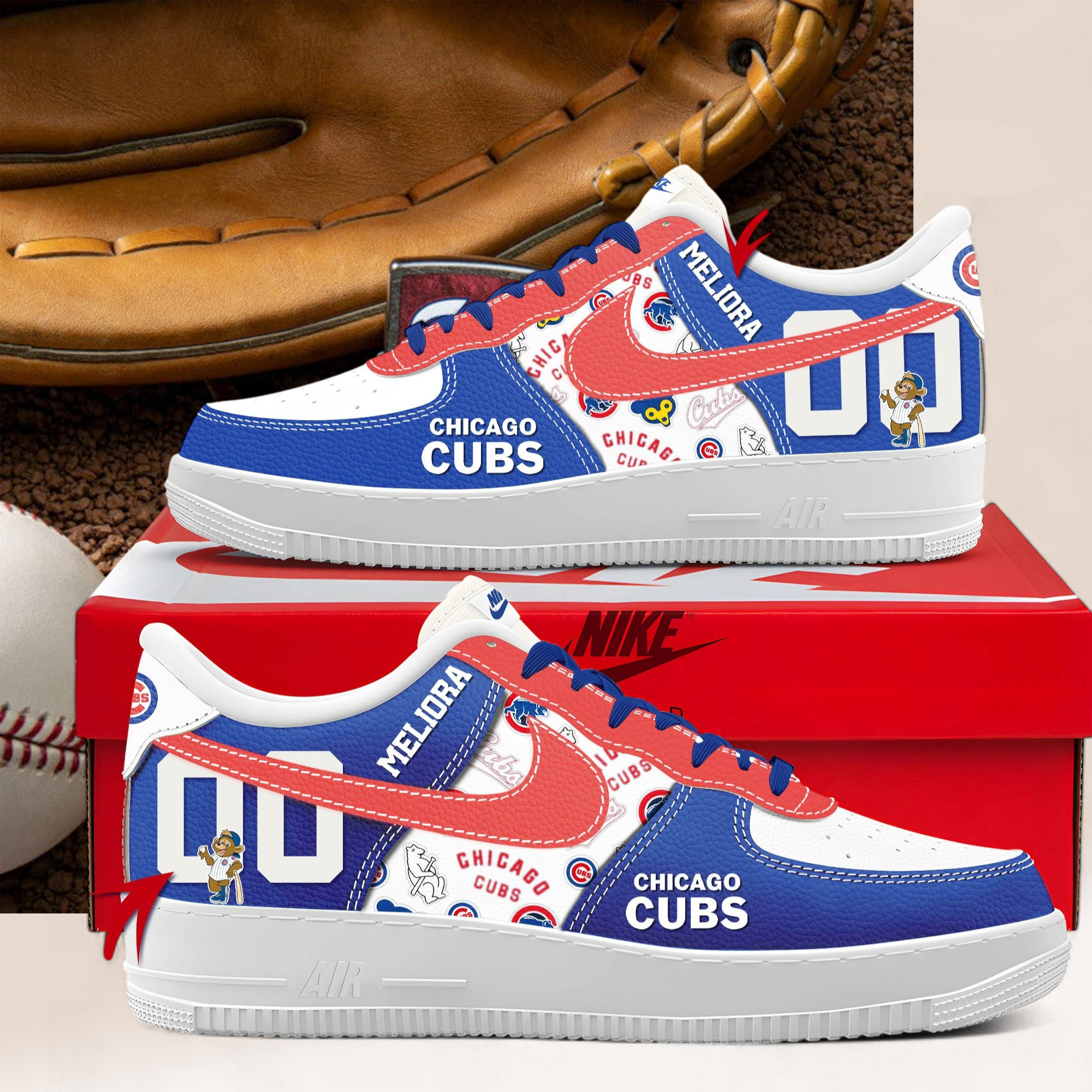 Chicago Cubs Personalized Air Force Shoes Chicago Cubs Personalized Air Force Shoes