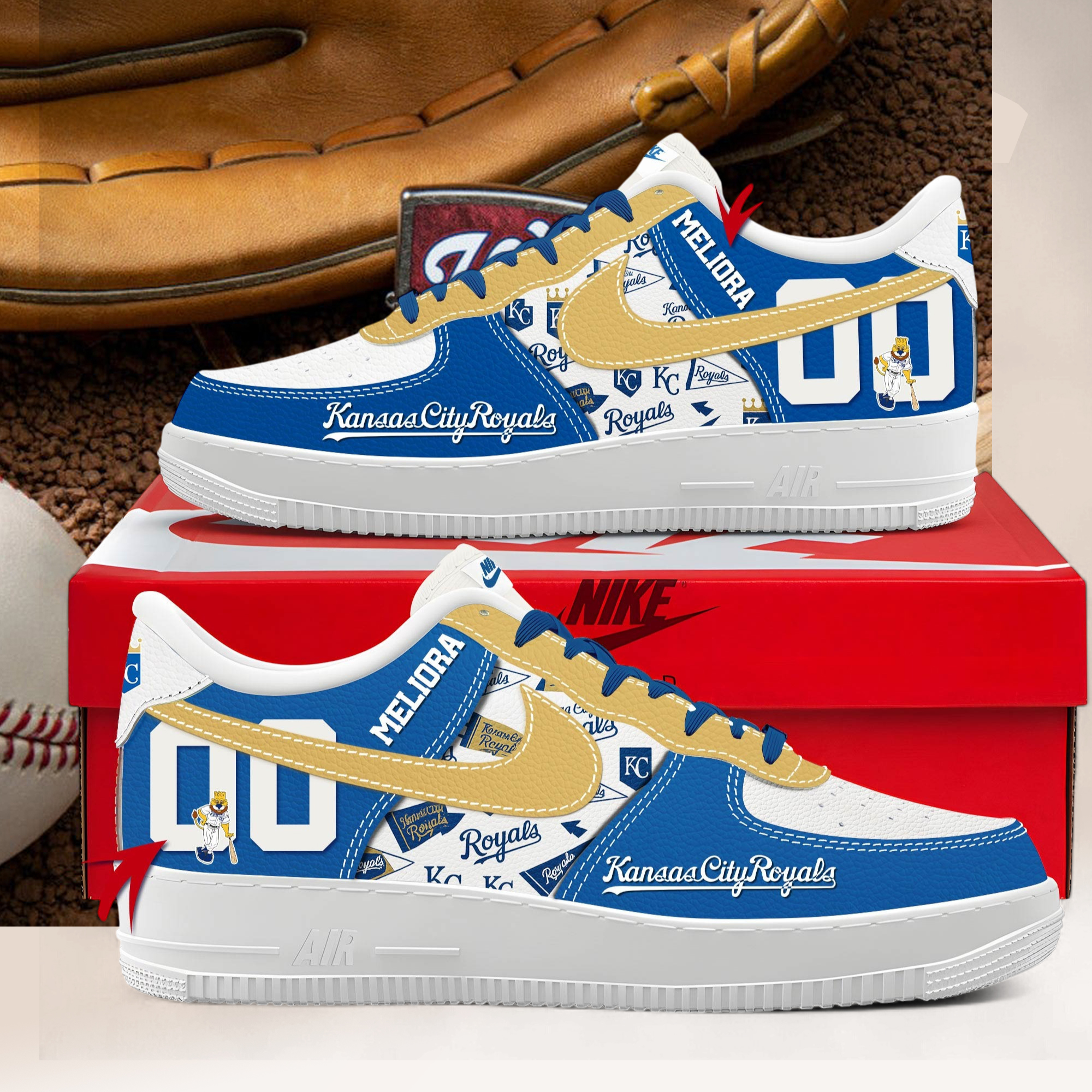 Kansas City Royals Personalized Air Force Shoes Kansas City Royals Personalized Air Force Shoes