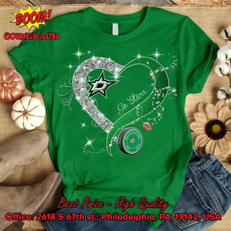 Dallas Stars Glitter Heart Shirt