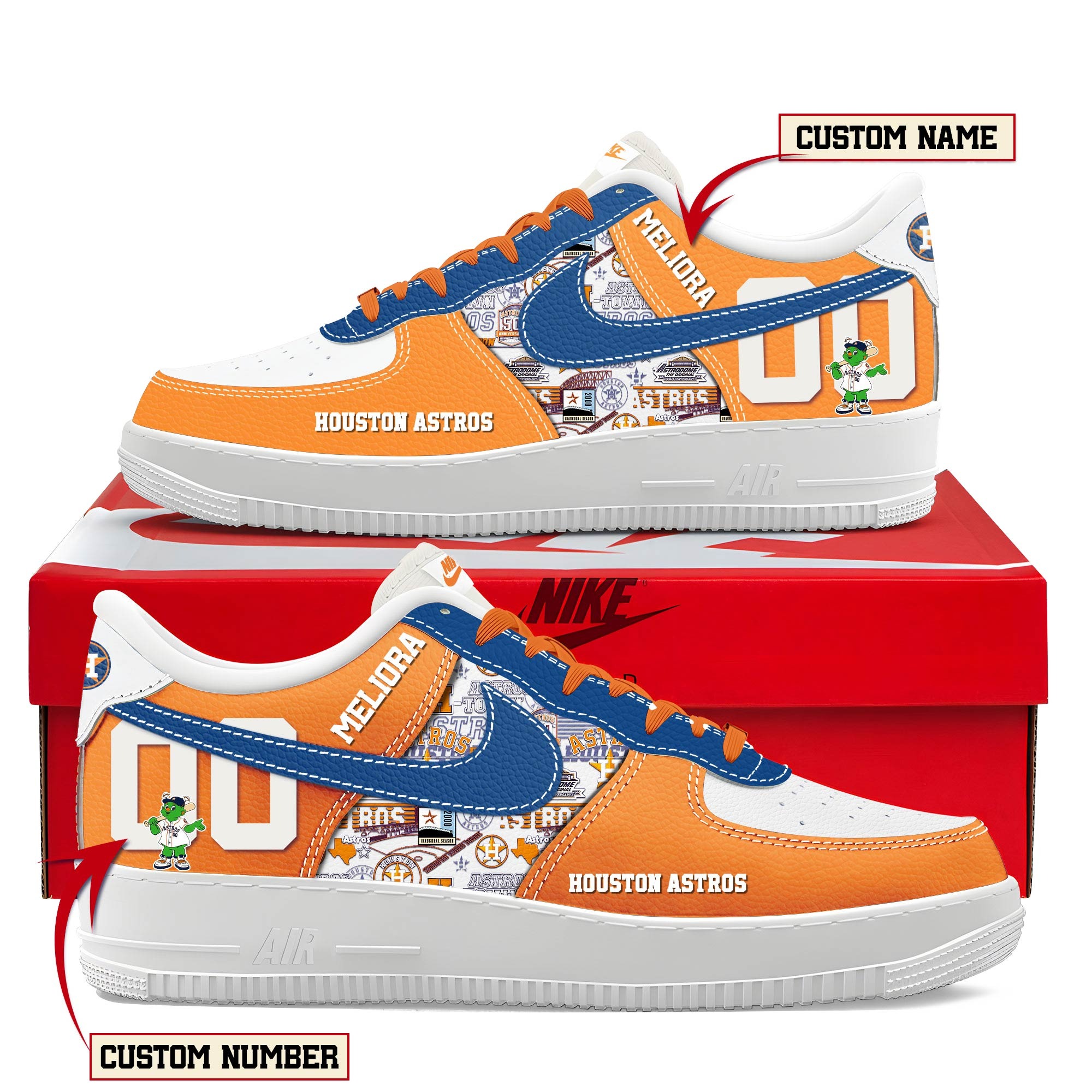 Houston Astros Personalized Air Force Shoes Houston Astros Personalized Air Force Shoes