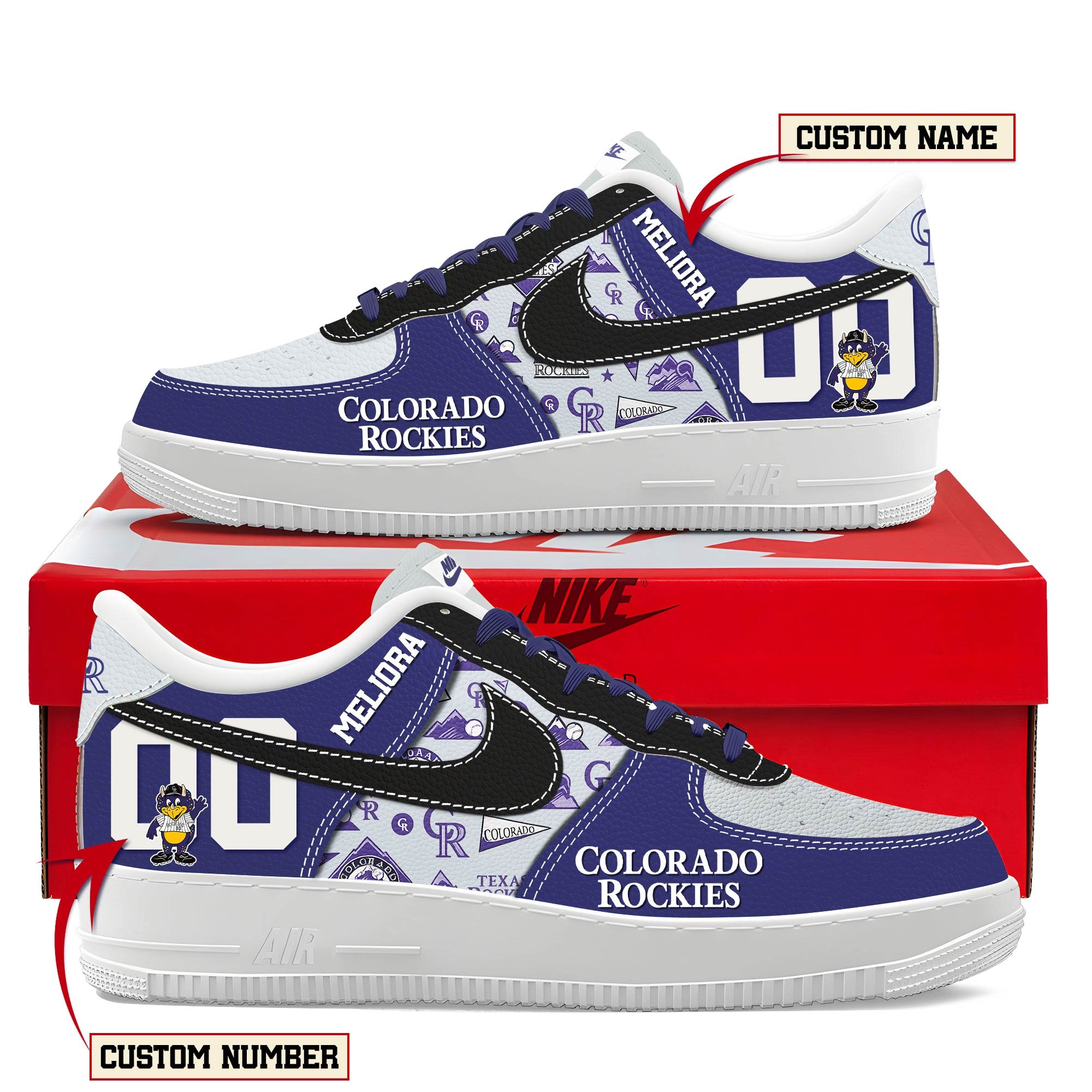 Colorado Rockies Personalized Air Force Shoes Colorado Rockies Personalized Air Force Shoes