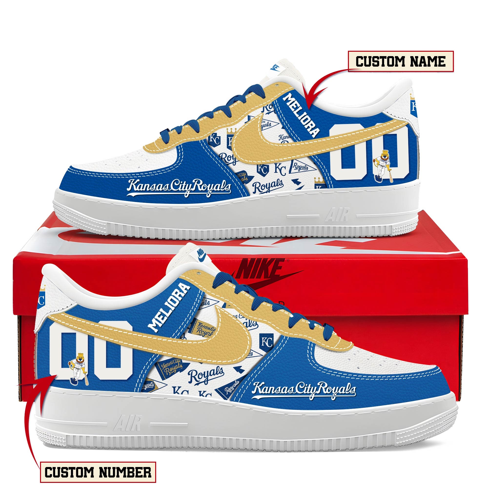 Kansas City Royals Personalized Air Force Shoes Kansas City Royals Personalized Air Force Shoes