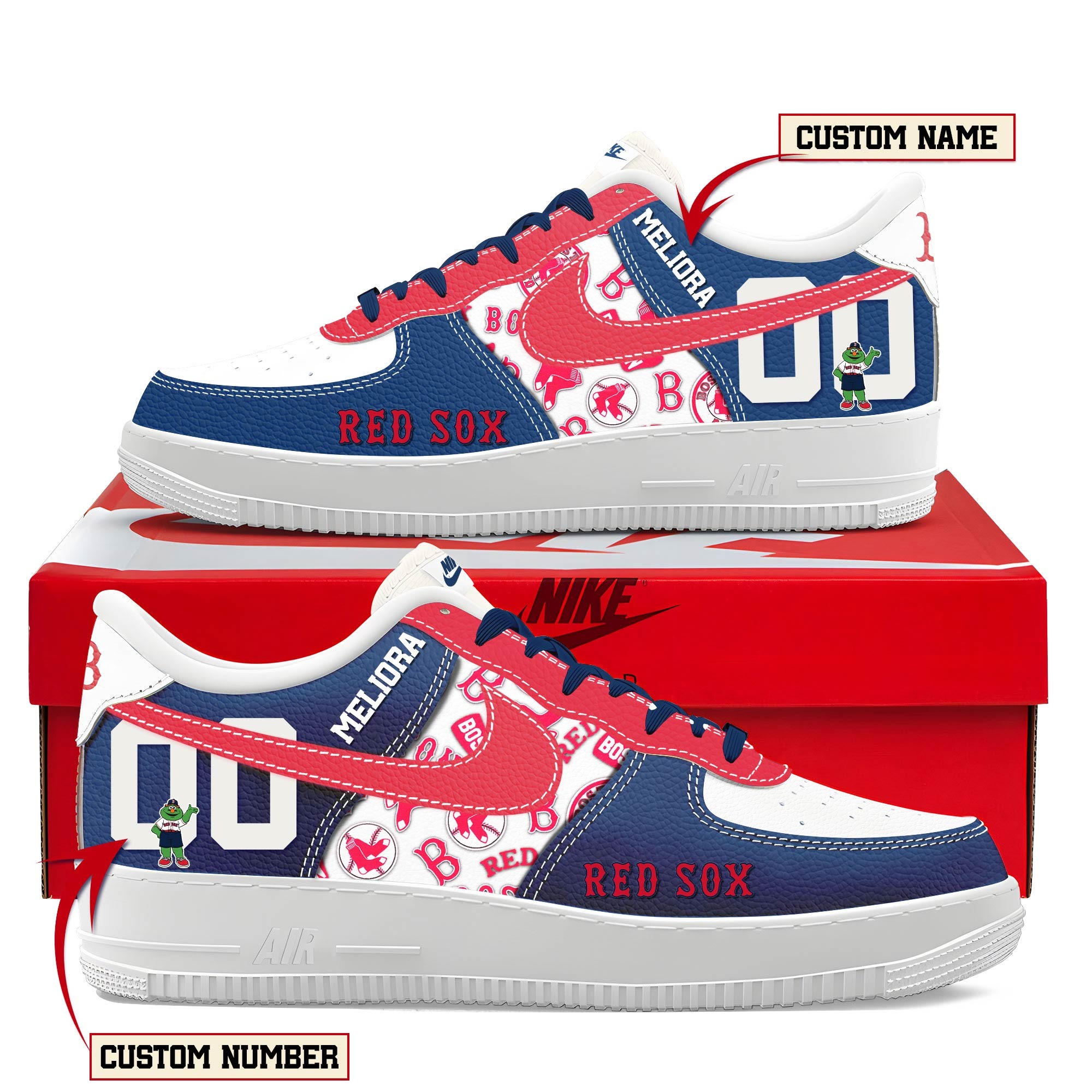 Boston Red Sox Personalized Air Force Shoes Boston Red Sox Personalized Air Force Shoes