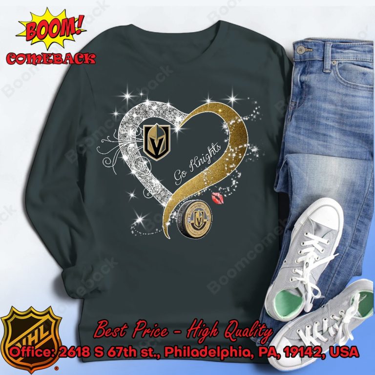 Vegas Golden Knights Glitter Heart Shirt