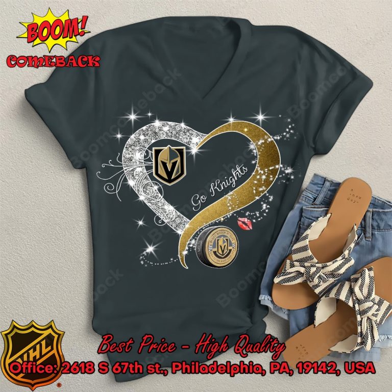 Vegas Golden Knights Glitter Heart Shirt