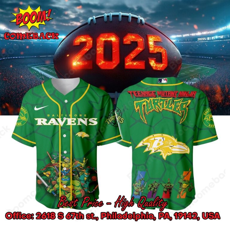 Baltimore Ravens X Ninja Turtles Night Baseball Jersey