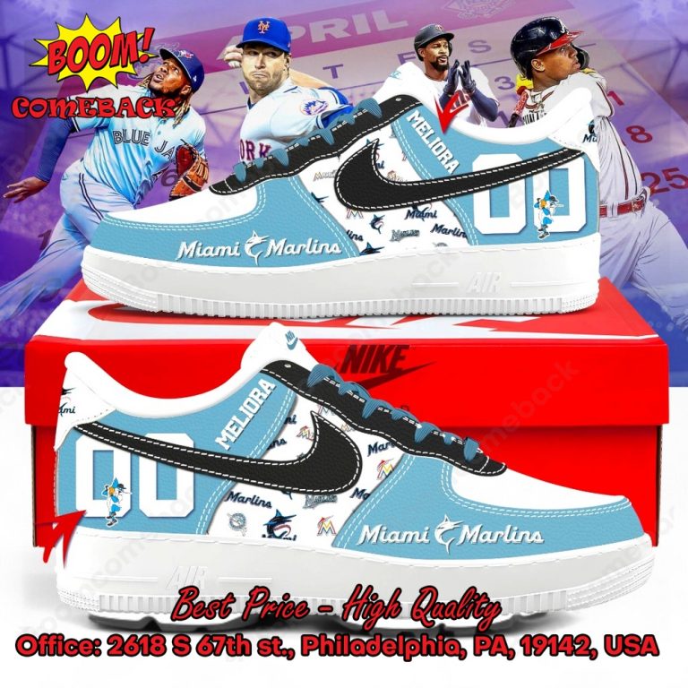 Miami Marlins Custom Name Air Force Shoes