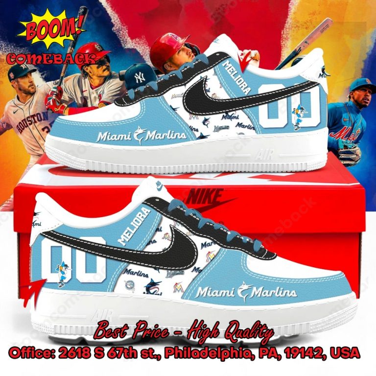 Miami Marlins Custom Name Air Force Shoes