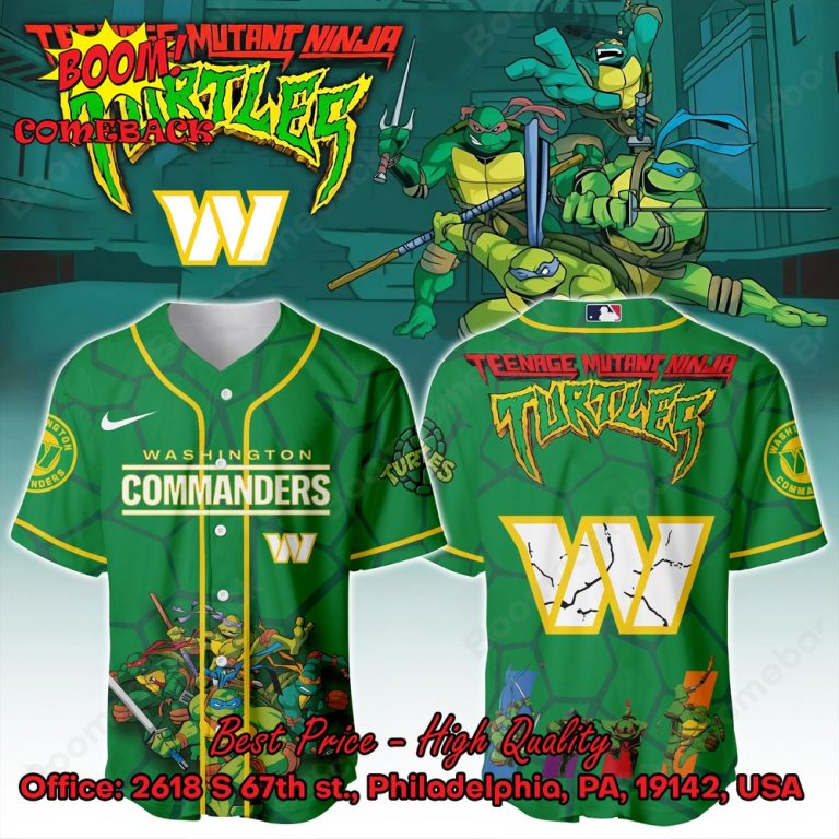 Washington Commanders X Ninja Turtles Night Baseball Jersey