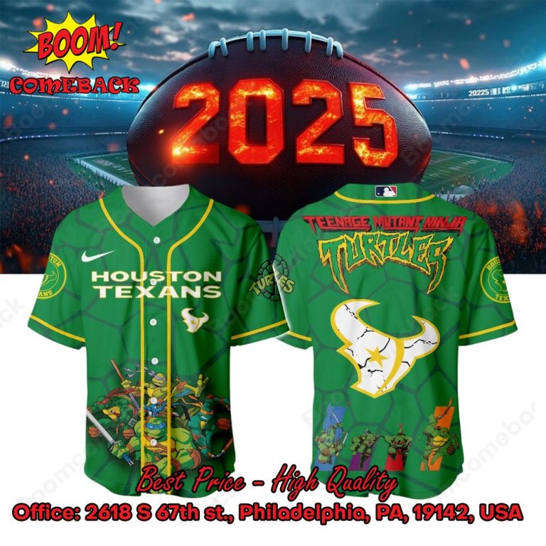 Houston Texans X Ninja Turtles Night Baseball Jersey