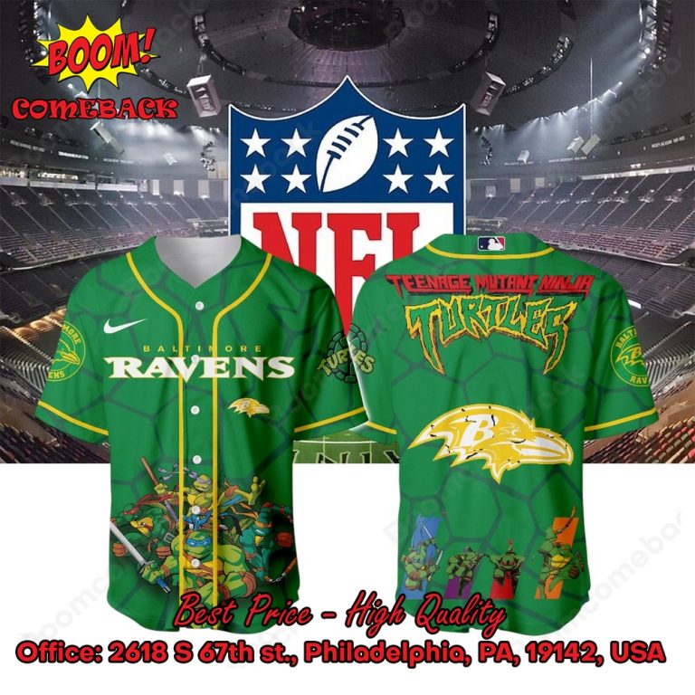 Baltimore Ravens X Ninja Turtles Night Baseball Jersey