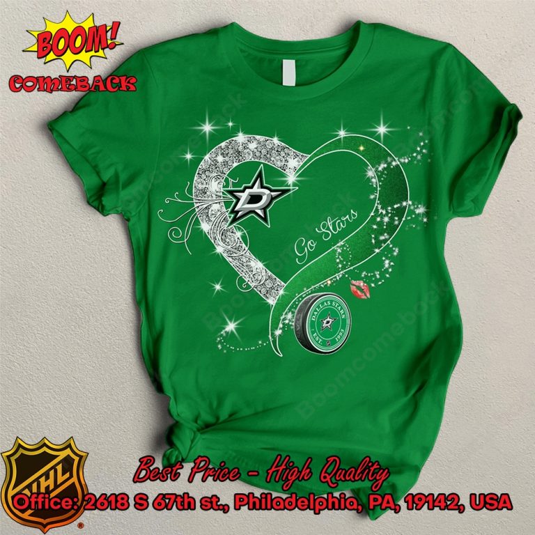 Dallas Stars Glitter Heart Shirt