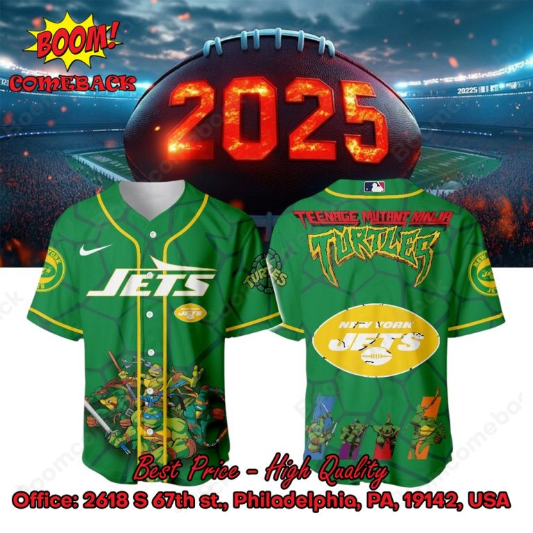 New York Jets X Ninja Turtles Night Baseball Jersey