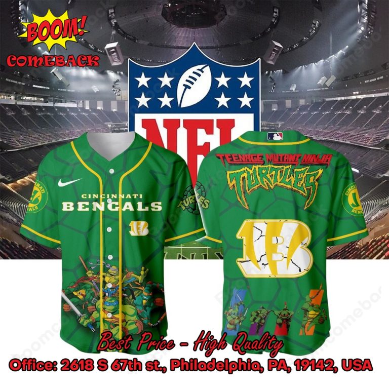 Cincinnati Bengals X Ninja Turtles Night Baseball Jersey