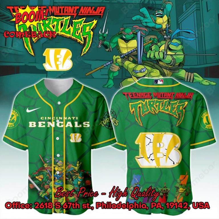 Cincinnati Bengals X Ninja Turtles Night Baseball Jersey