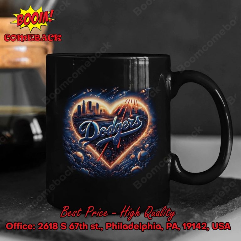 LA Dodgers Heart Limited Edition Ceramic Black Mug