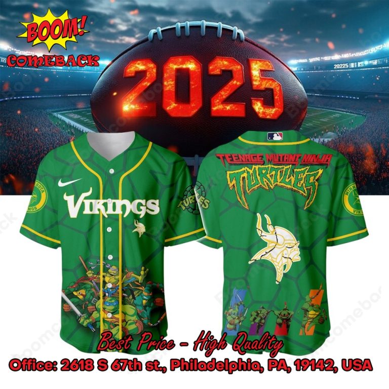 Minnesota Vikings X Ninja Turtles Night Baseball Jersey