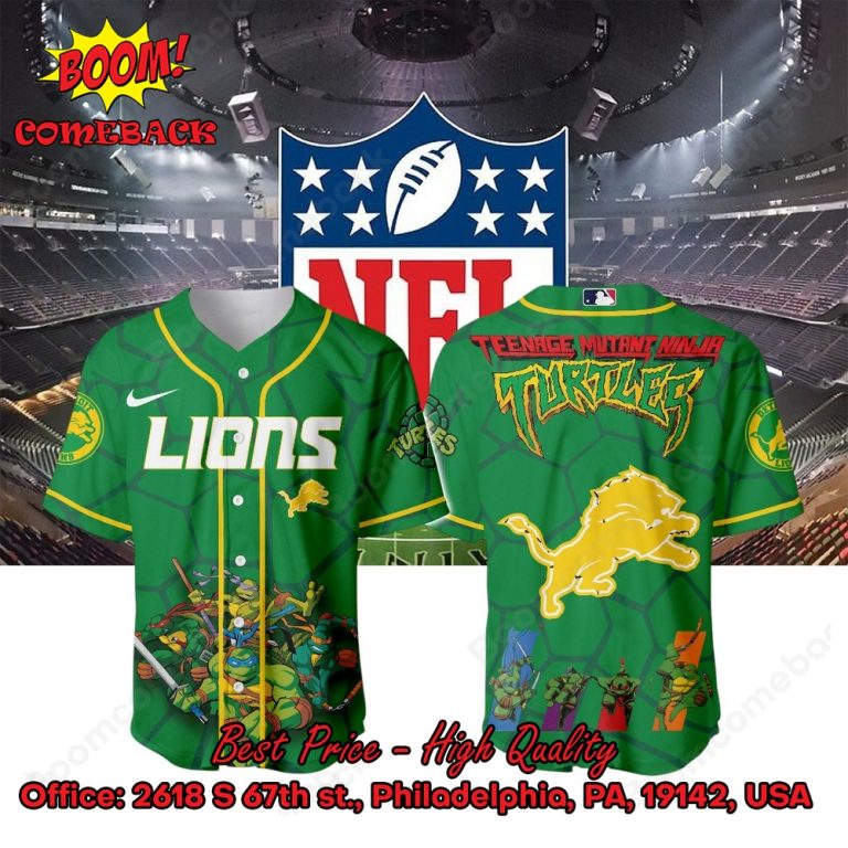 Detroit Lions X Ninja Turtles Night Baseball Jersey