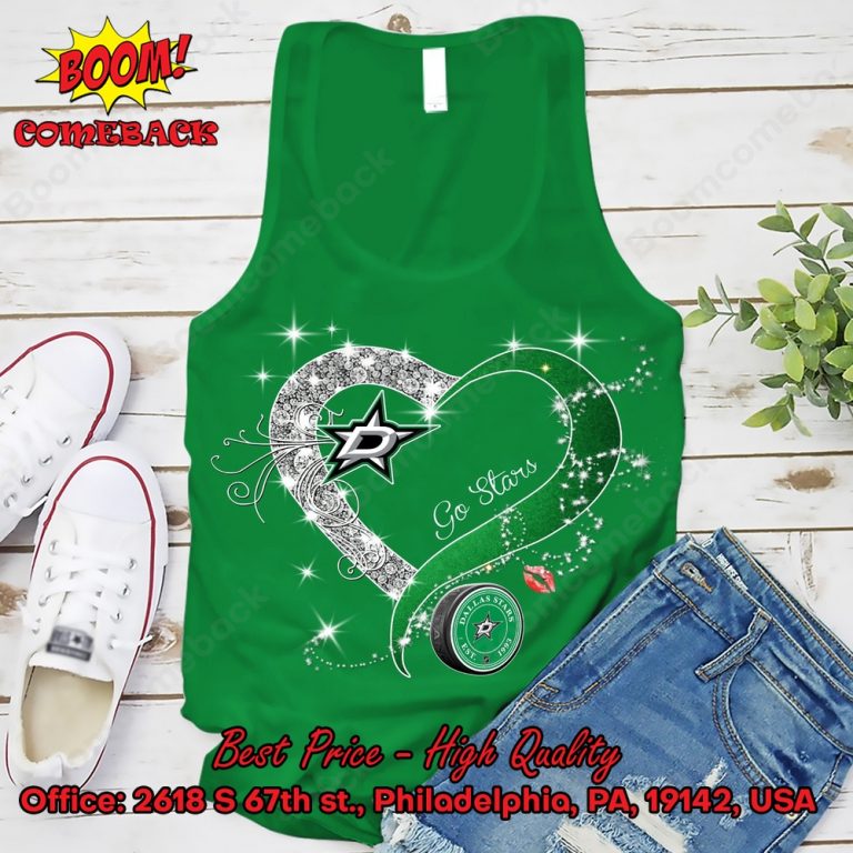 Dallas Stars Glitter Heart Shirt