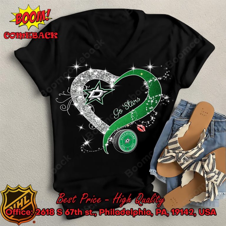 Dallas Stars Glitter Heart Shirt