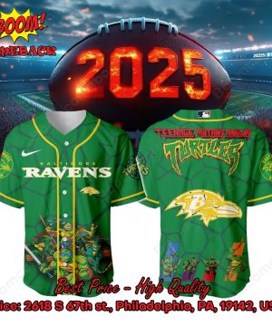 Baltimore Ravens X Ninja Turtles Night Baseball Jersey