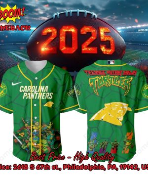 Carolina Panthers X Ninja Turtles Night Baseball Jersey
