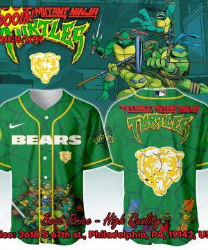 Chicago Bears X Ninja Turtles Night Baseball Jersey