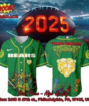 Chicago Bears X Ninja Turtles Night Baseball Jersey
