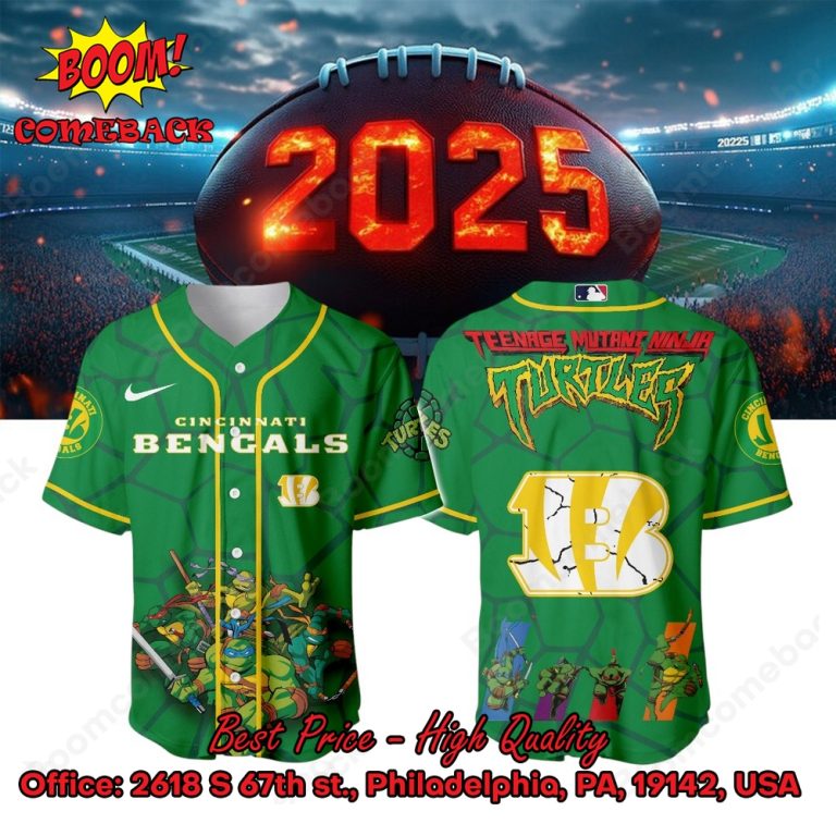Cincinnati Bengals X Ninja Turtles Night Baseball Jersey