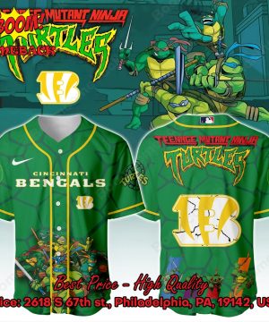 Cincinnati Bengals X Ninja Turtles Night Baseball Jersey