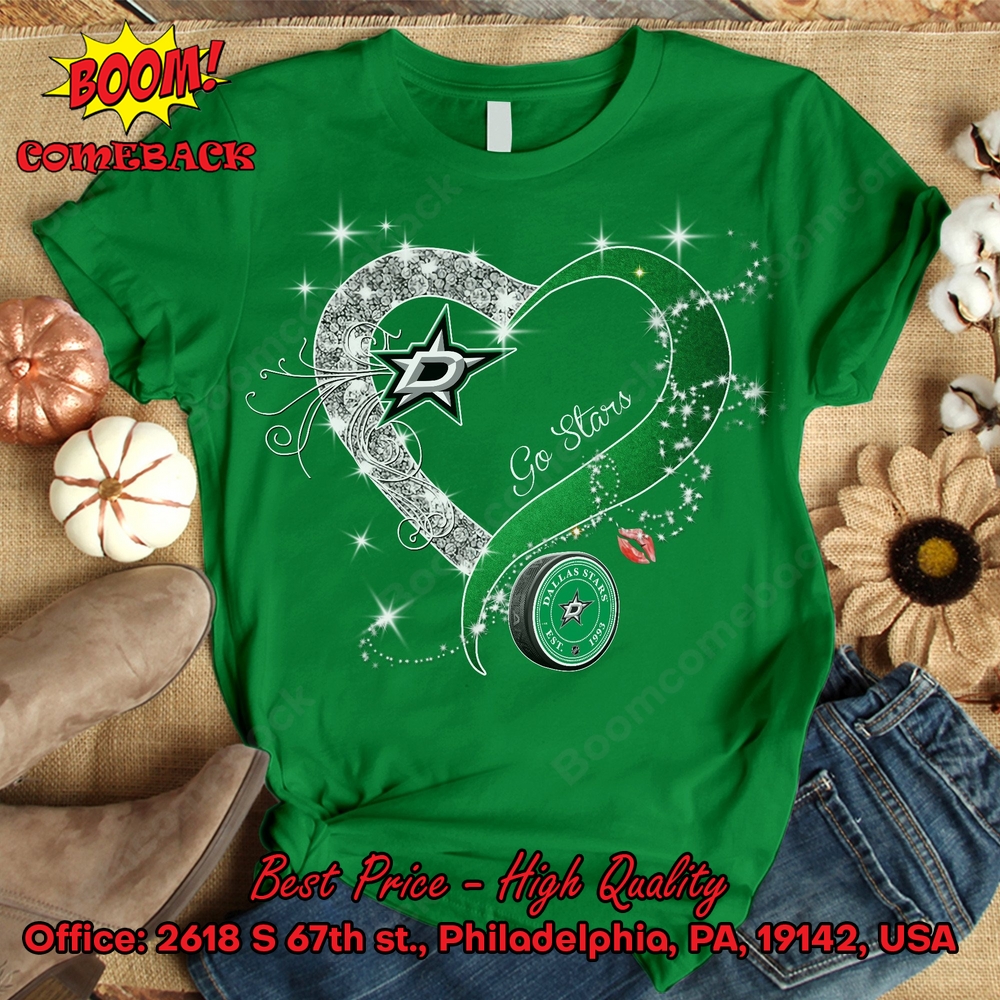 Dallas Stars Glitter Heart Shirt Dallas Stars Glitter Heart Shirt