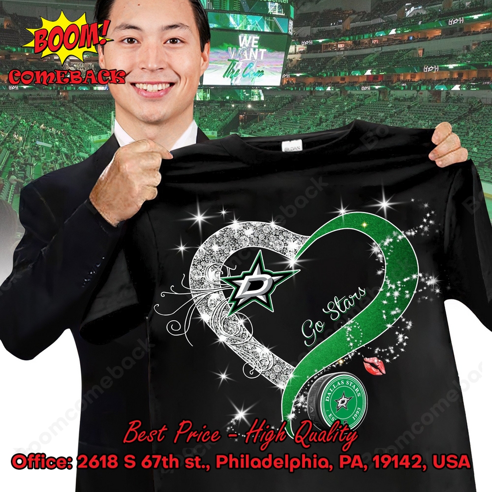 Dallas Stars Glitter Heart Shirt Dallas Stars Glitter Heart Shirt
