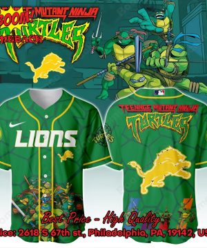 Detroit Lions X Ninja Turtles Night Baseball Jersey