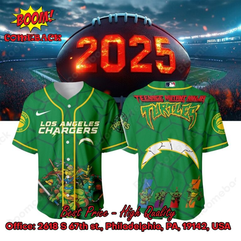 Los Angeles Chargers X Ninja Turtles Night Baseball Jersey