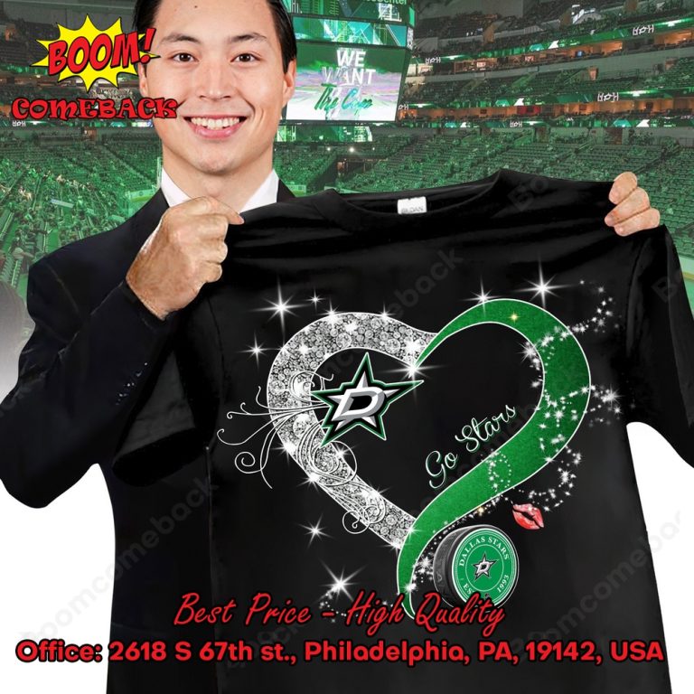 Dallas Stars Glitter Heart Shirt