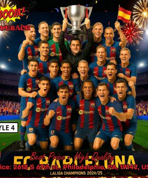 fc barcelona la liga champions 202425 acrylic plaque 4 6Gscx
