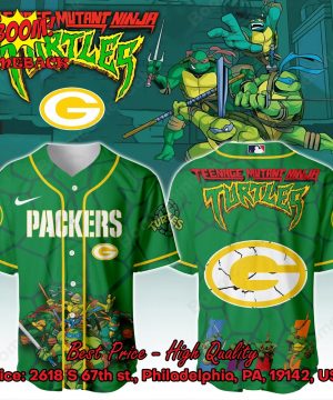 Green Bay Packers X Ninja Turtles Night Baseball Jersey