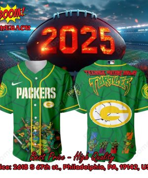 Green Bay Packers X Ninja Turtles Night Baseball Jersey