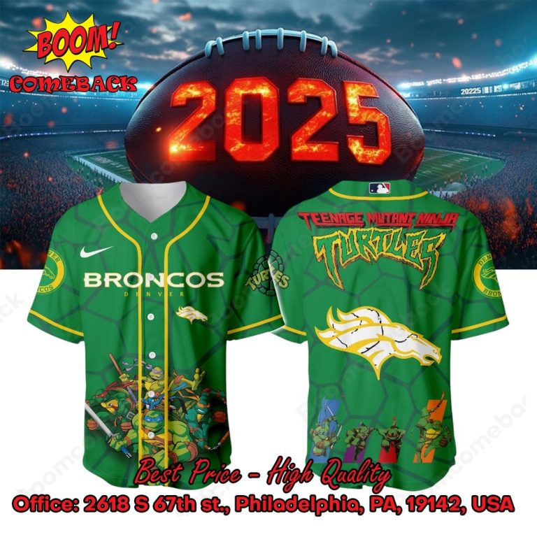 Denver Broncos X Ninja Turtles Night Baseball Jersey