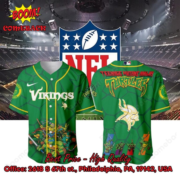 Minnesota Vikings X Ninja Turtles Night Baseball Jersey