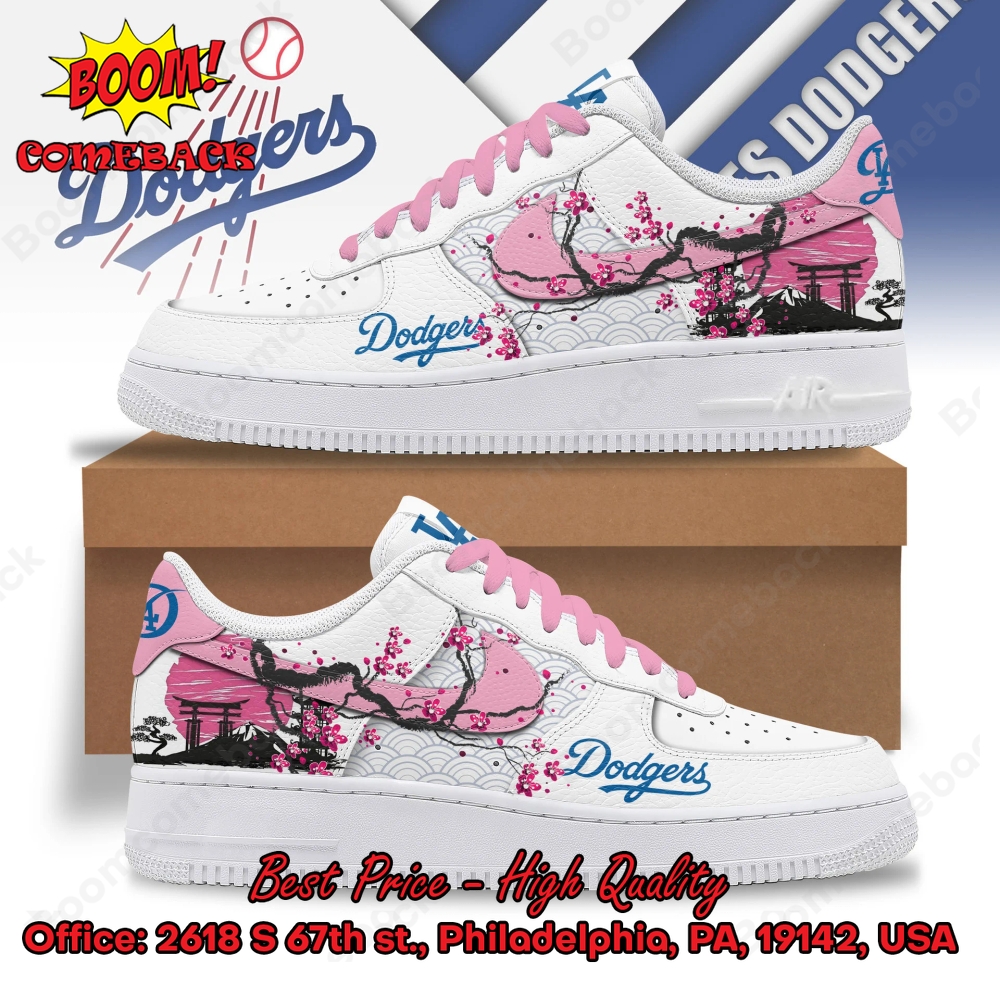 LA Dodgers Cherry Blossom Air Force Shoes LA Dodgers Cherry Blossom Air Force Shoes